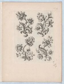 Series of Small Flower Motifs, Plate 2, ca. 1670-85., ca. 1670-85. Creator: Paul Androuet Du Cerceau
