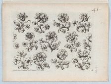 Series of Small Flower Motifs, Plate 6, ca. 1670-85., ca. 1670-85. Creator: Paul Androuet Du Cerceau