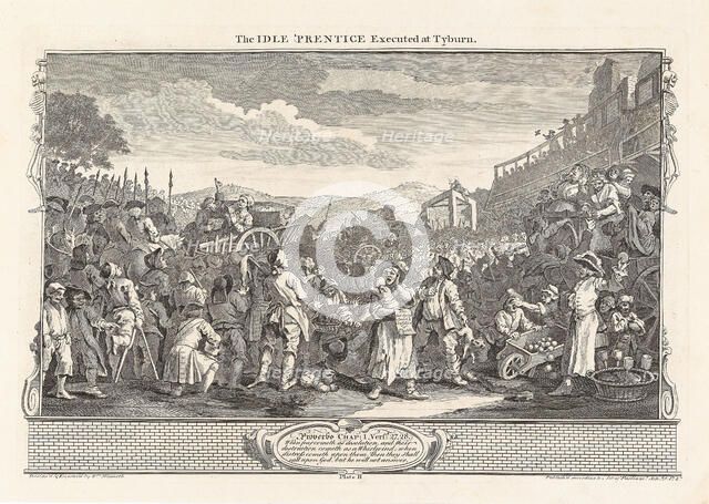 Series "Industry and Idleness", Plate 11: The Idle 'Prentice Executed at Tyburn, 1747. Creator: Hogarth, William (1697-1764).