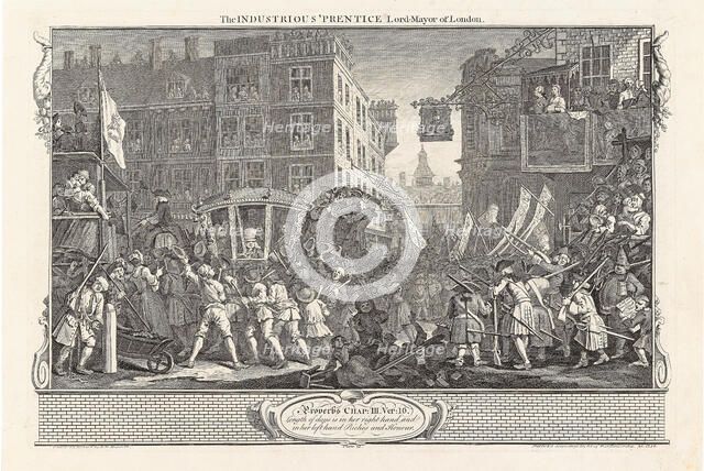 Series "Industry and Idleness", Plate 12: The Industrious 'Prentice Lord-Mayor of London, 1747. Creator: Hogarth, William (1697-1764).