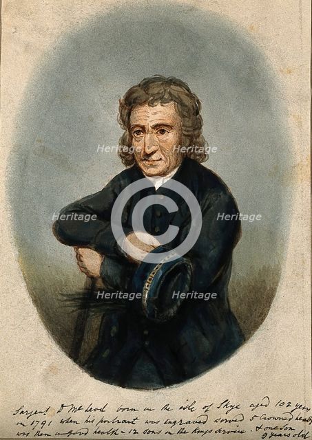 Serjeant D Macleod, aged 102, late 18th-early 19th century? Creator: Unknown.