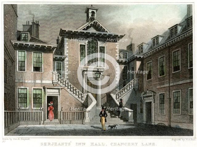 Serjeants' Inn Hall, Chancery Lane, London, c1830.Artist: WH Bond