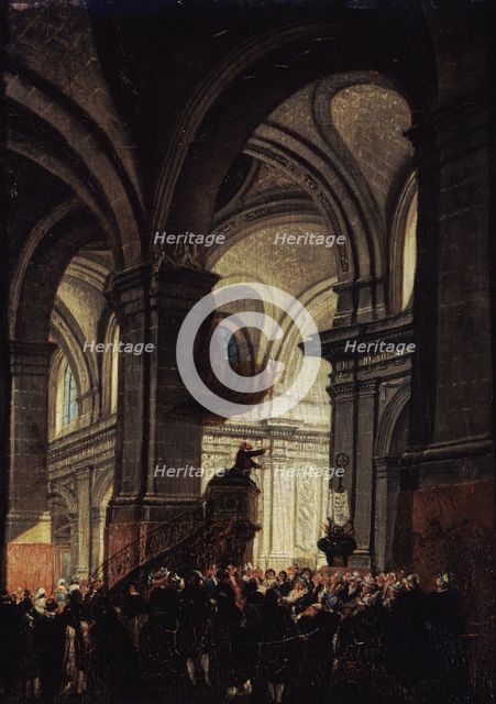 Sermon of a Capuchin in the Church of Saint Roch, 1780. Creator: Demachy, Pierre-Antoine (1723-1807).