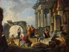 Sermon of St Paul amidst the Ruins, 1744. Creator: Giovanni Paolo Panini
