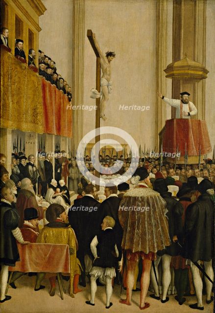 Sermon of the Papal Legate Cornelio Musso (1511-1574), in the Augustinian Church, Vienna, 1561.