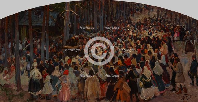 Sermon at the Church Fair at Kalwaria, 1906. Creator: Julian Falat.