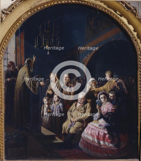 Sermon in a Village, 1861. Artist: Perov, Vasili Grigoryevich (1834-1882)