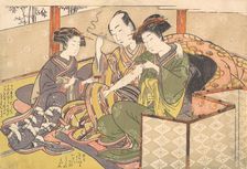 Servant Applying Medicinal to Geisha's Arm, late 18th century. Creator: Kitao Shigemasa