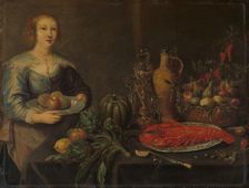 Servant by a Larder Table, c.1635-c.1645. Creator: Anon