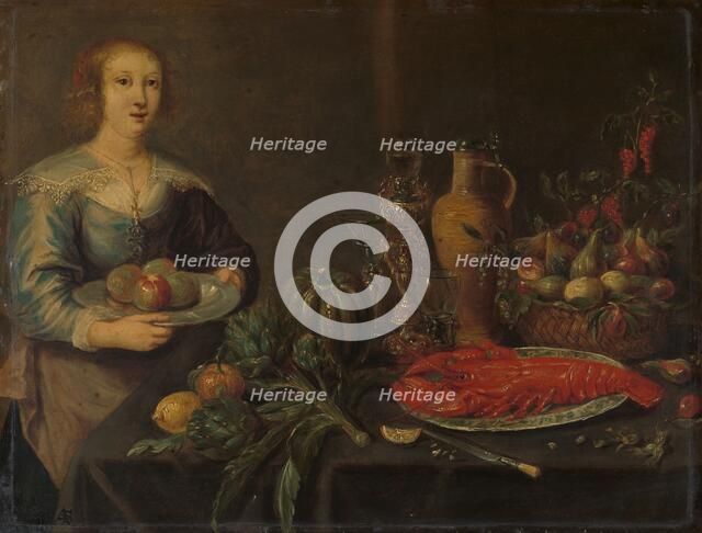 Servant by a Larder Table, c.1635-c.1645. Creator: Anon.