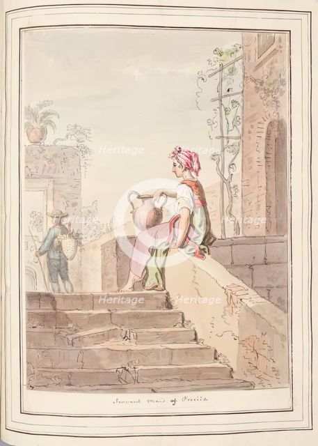 Servant Maid of Procida, leaf from 'A Collection of Dresses by David Allan Mostly from Nature', 1776 Creator: David Allan.