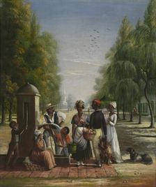 Servants at a Pump, ca. 1840. Creator: Nicolino Calyo