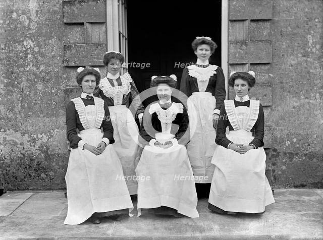 Servants at Biddlesden Park House, Buckinghamshire, c1896-c1920. Artist: Alfred Newton & Sons.
