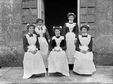 Servants at Biddlesden Park House, Buckinghamshire, c1896-c1920. Artist: Alfred Newton & Sons