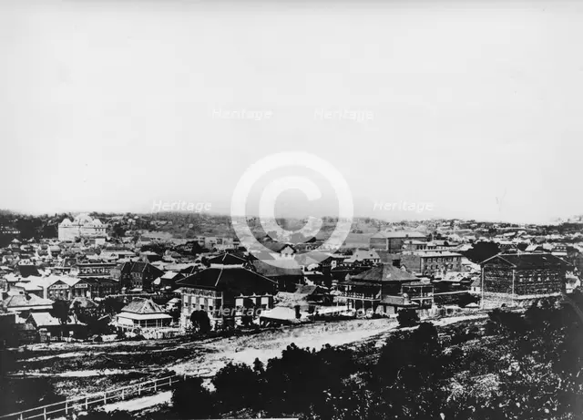 Servants home (School of Arts) looking down from Turbot Street, 1876. Creator: Unknown.