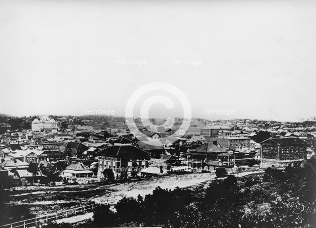 Servants home (School of Arts) looking down from Turbot Street, 1876. Creator: Unknown.