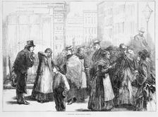 Servants hiring office, Berlin, Germany, 1874