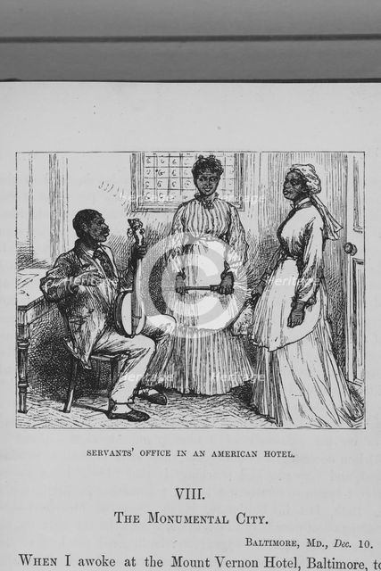 Servants' office in  an American hotel; [Mount Vernon Hotel, Baltimore, MD], 1882. Creator: Unknown.