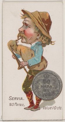 Servia, 20 Paras, from the series Coins of All Nations (N72, variation 1) for Duke brand c..., 1889. Creator: Unknown