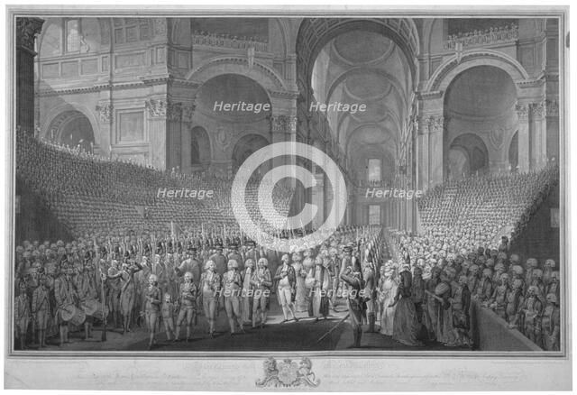 Service of thanksgiving in St Paul's Cathedral, City of London, 1789 (1793).                         Artist: James Neagle