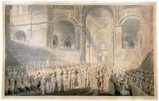 Service of thanksgiving in St Paul's Cathedral, City of London, 1789. Artist: Anon