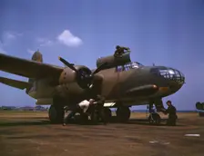 Servicing [an] A-20 bomber, Langley Field, Va., 1942. Creator: Alfred T Palmer