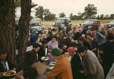 Serving up the barbeque at the Pie Town, New Mexico, Fair, 1940. Creator: Russell Lee