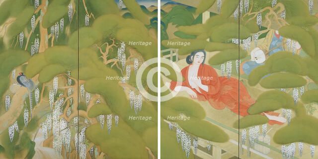 Serving Girl in a Spa, 1918. Creator: Tsuchida, Bakusen (1887-1936).