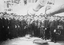 Serving grog on Russian Battleship, between c1910 and c1915. Creator: Bain News Service