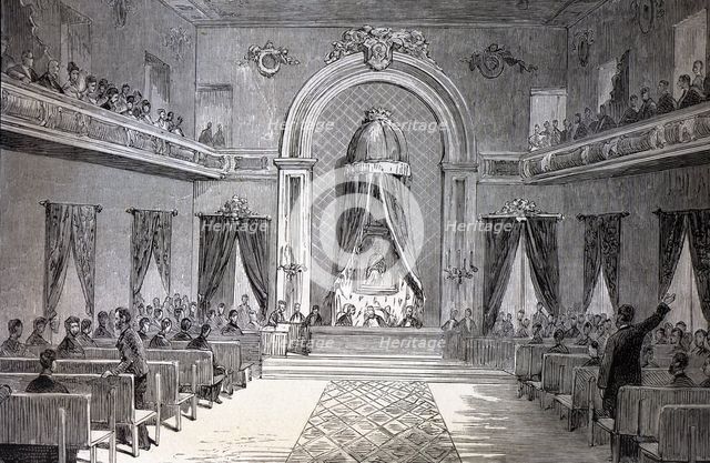 Session of the General Meetings of Biscay for the first time held in the auditorium of the Instit…