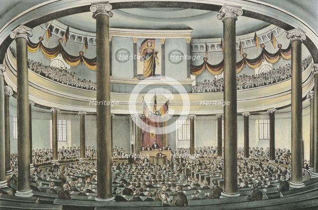 Session of the Frankfurt National Assembly in the Paulskirche at Frankfurt am Main, 1848.