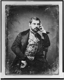 Sesto Benedetti, three-quarter length portrait, facing three-quarters..., between 1844 and 1860. Creator: Mathew Brady
