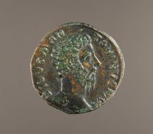 Sestertius Coin of Marcus Aurelius. Head of Marcus Aurelius, about A.D. 180. Creator: Unknown