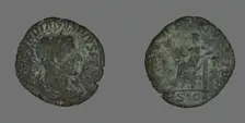 Sestertius (Coin) Portraying a Roman Emperor, 238-244. Creator: Unknown