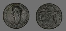 Sestertius (Coin) Portraying Germanicus, 37-38. Creator: Unknown