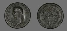 Sestertius (Coin) Portraying Germanicus, 37-38. Creator: Unknown