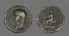 Sestertius (Coin) Portraying Drusus, 43. Creator: Unknown