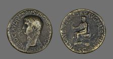 Sestertius (Coin) Portraying Drusus, 43. Creator: Unknown
