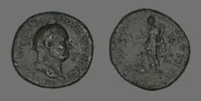 Sestertius (Coin) Portraying Emperor Vespasian, 69-79. Creator: Unknown