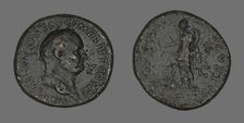 Sestertius (Coin) Portraying Emperor Vespasian, 69-79. Creator: Unknown