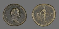 Sestertius (Coin) Portraying Emperor Vespasian, 71. Creator: Unknown
