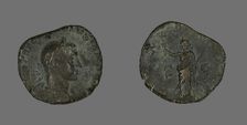 Sestertius (Coin) Portraying Emperor Volusian, 251-253. Creator: Unknown