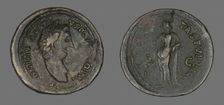 Sestertius (Coin) Portraying Emperor Antoninus Pius, 140-143. Creator: Unknown
