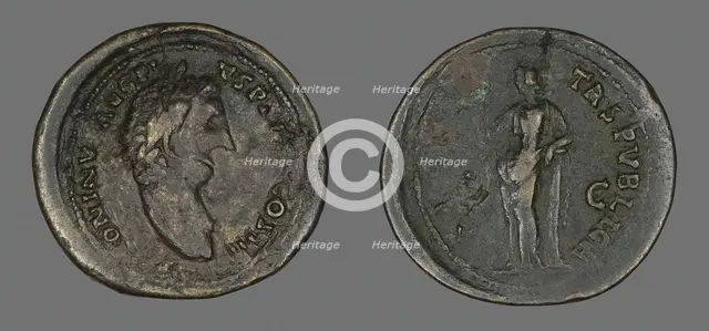 Sestertius (Coin) Portraying Emperor Antoninus Pius, 140-143. Creator: Unknown.