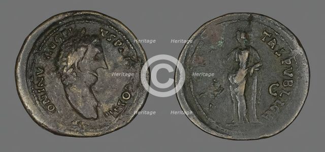 Sestertius (Coin) Portraying Emperor Antoninus Pius, 140-143. Creator: Unknown.