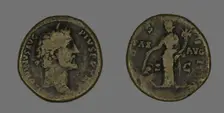 Sestertius (Coin) Portraying Emperor Antoninus Pius, 141-161. Creator: Unknown