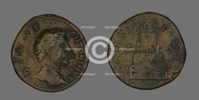 Sestertius (Coin) Portraying Emperor Antoninus Pius, 161 or later. Creator: Unknown.