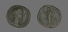 Sestertius (Coin) Portraying Emperor Antoninus Pius, December 177-December 178. Creator: Unknown
