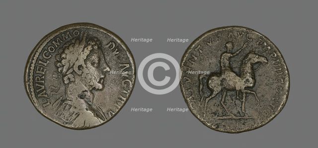 Sestertius (Coin) Portraying Emperor Commodus, December 179-December 180. Creator: Unknown.