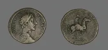 Sestertius (Coin) Portraying Emperor Commodus, December 179-December 180. Creator: Unknown